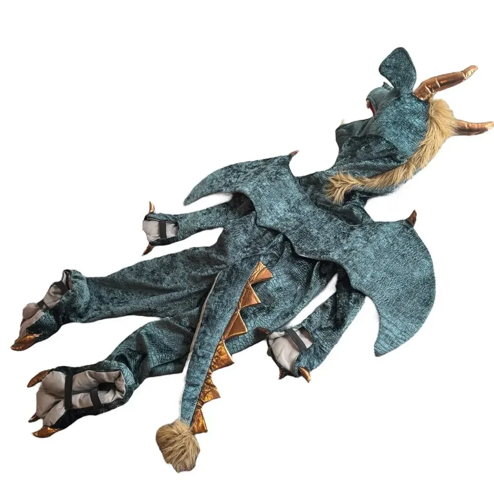 FAO Schwartz Dragon Costume Kids 3T Blue‎ Green Fantasy Theater Halloween